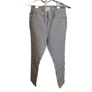 NWT Etica Blue White Striped Jeans Sz 2 Nautical Classic Clean